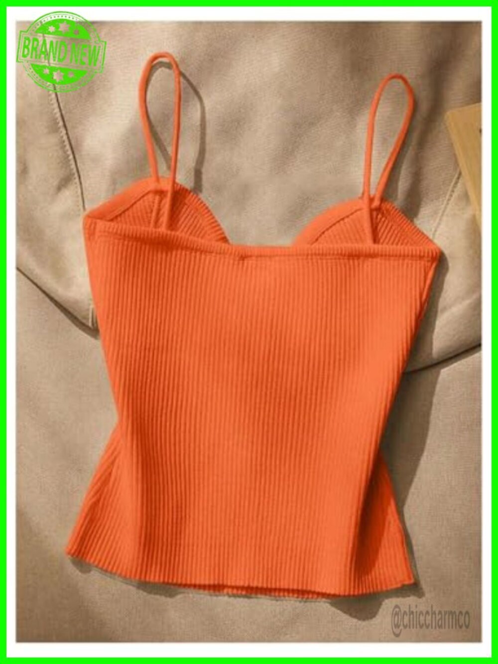 2 Pack Ribbed Crop Top Camisole Sweetheart Neck Open Back Sleeveless - Picture 3 of 5